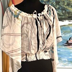 ⭐️NWT,Analili, Luxury Silk Semi-Sheer Floral Blouse, Gorgeous Colors, Size Small